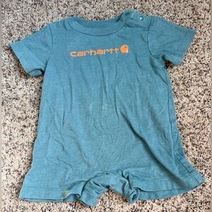 Carhartt Baby Teal Short Sleeve Romper 9 Months